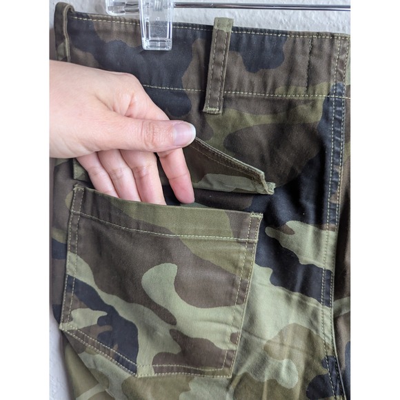 Nili Lotan camo pants size 2‎ Jenna cropped mid rise raw hem Fall Green $375 - Picture 10 of 11